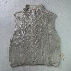 Lucky Brand Metallic Cable Knit Sweater Vest - Size XXL - NWT